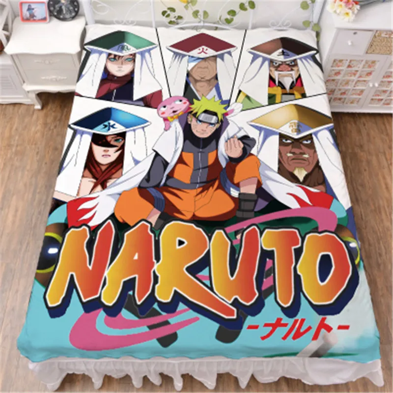 Наруто Узумаки Наруто Uchiha Sasuke Двойной простыни и пододеяльник Действие Рисунок постельных принадлежностей набор из четырех X2532