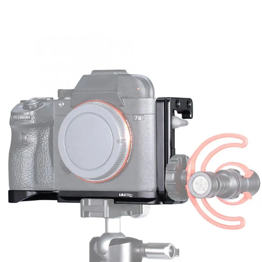 Ulanzi UURig A73 Universal L-Plate Quick Release Plate with Cold Shoe Mount for Sony A7R3 A7M3 Camera with 1/4 Screw for Monitor