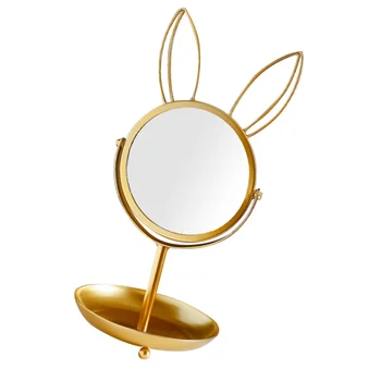 

Rabbit Design Vanity Mirror with Storage Shelf Cosmetic Mirror (Two Tiers)