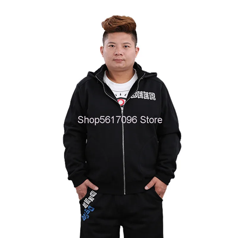 

Winter Big Size Men's Wear Printing Plus Velvet Sweater Coat Plus Fat Plus Men's Baseball Shirt Sportswear