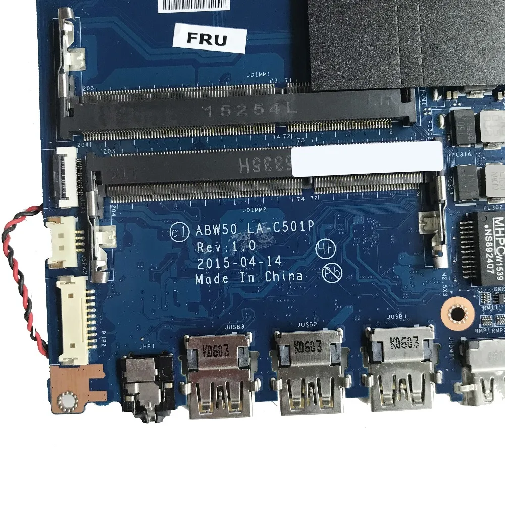 812712-601 для ноутбука hp 15-AE материнская плата 812712-501 812712-001 ABW50 LA-C501P с i7-5500U процессором GTX 950M GPU