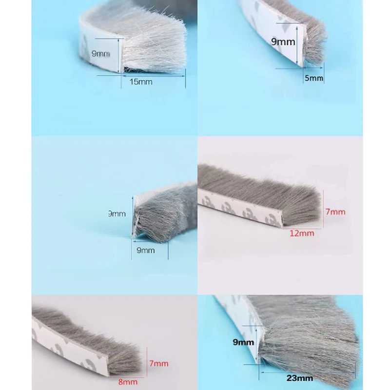 

1 Meter Self adhesive window door seal strip draught excluder brush pile sealing weather stripping door seal