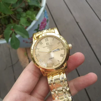 

Ontheedge Men Watch Gold Top Brand Luxury Classic Waterproof Quartz Stainless Steel Men Wristwatch Clock Relogio Masculino 2018