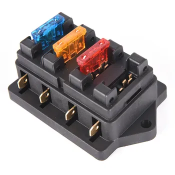 

Hot sale Car 4 Way Circuit Standard ATO Blade Fuse Box Block Holder 12V/24V+4 Way Fuse