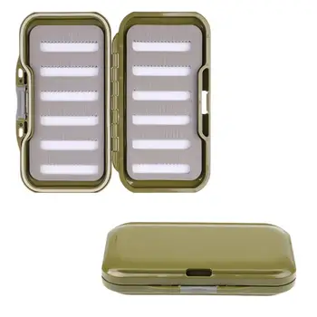

Waterproof Fly Fishing Case Trout Dry Fly Box Flies Hook Storage Protector with Slit Foam Insert Green Fishing Tackles Box
