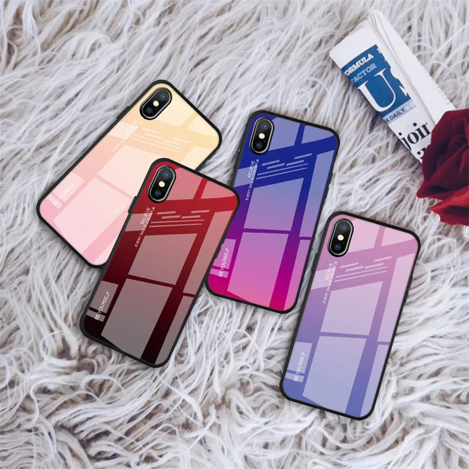 

Awesome Glass mobile phone fundas coque back cover For Apple iPhone X XS XR 8 plus 7 6s plus Xs max phone Cases
