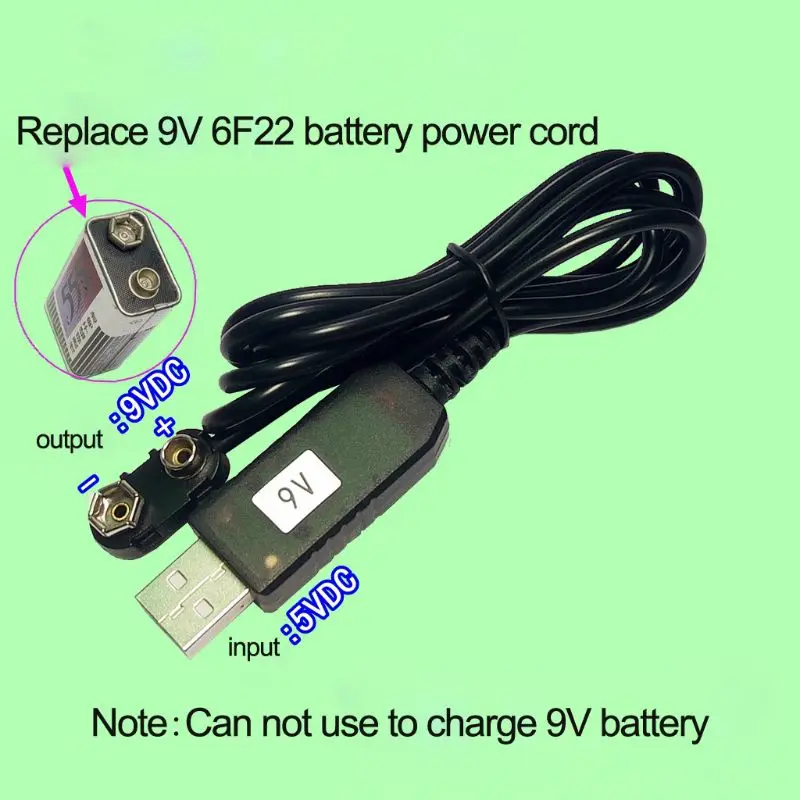 Устранитель аккумулятора 9 В с USB кабелем повышающий преобразователь напряжения 5