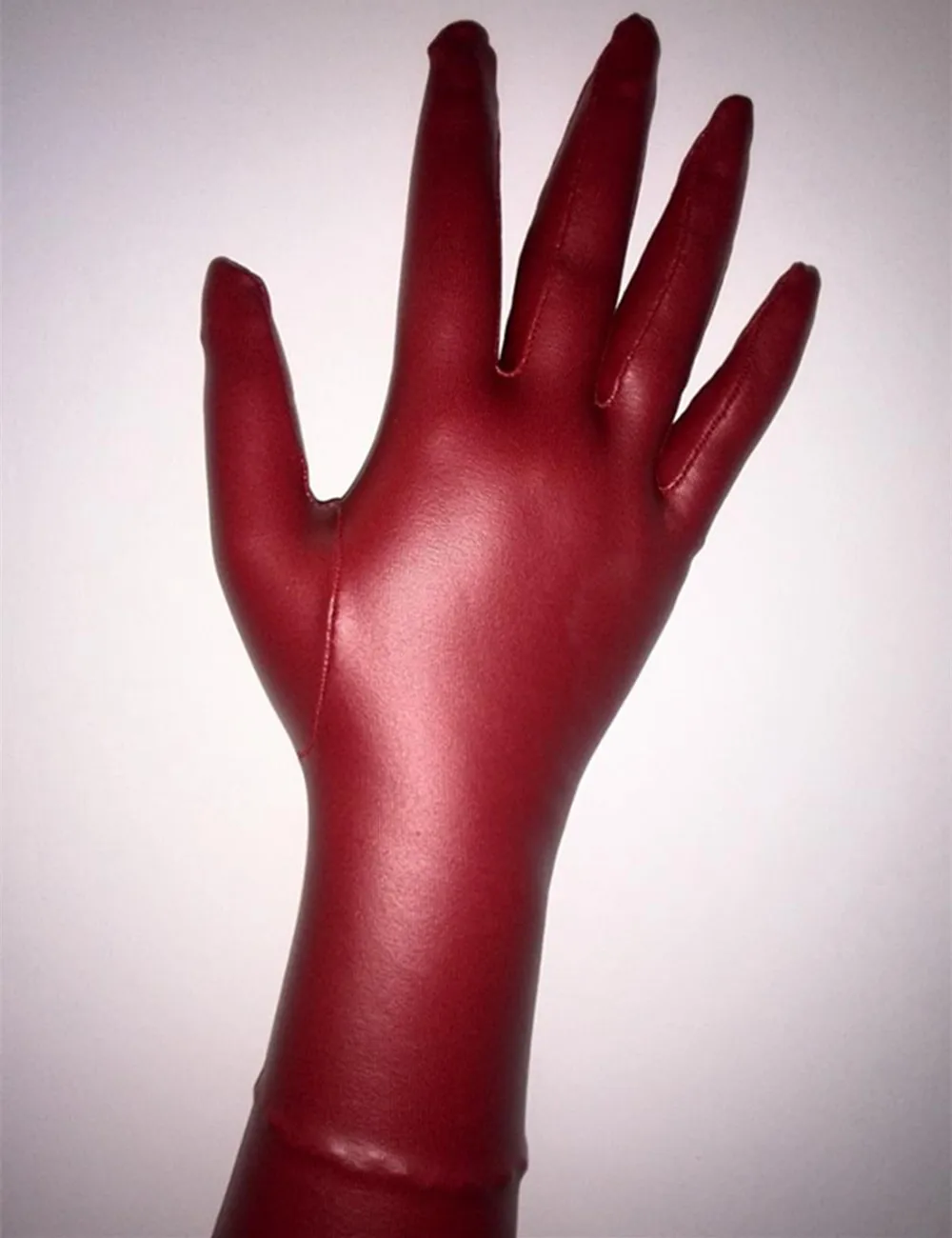 guantes-de-licra-para-crossdresser-traje-sexy-de-fetiche-zentai-rojo-metalico-unisex-disfraz-de-cosplay