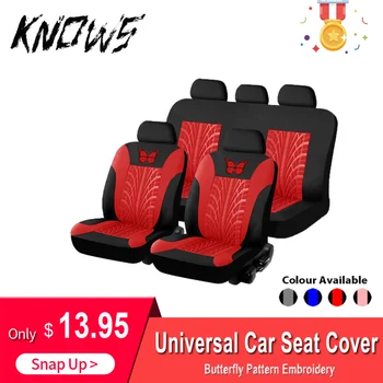

Auto Seat Cover General Car Seat Cover Set Universal ButterflyPattern Embroidery Car Seat Cover Full Set Interior Accessories
