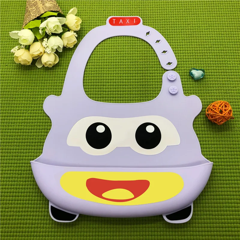 Silicone Bib Baby Bibs Waterproof Silicone Feeding Bib Infant Cartoon Adjustable Feeding Tools - Цвет: I