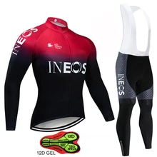 INEOS Team, осень-весна, длинный рукав, Джерси для велоспорта, 12D, набор велосипедных штанов, Мужская одежда, Ropa Ciclismo, одежда для велоспорта