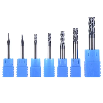 

7Pcs 4 Flutes 50 Degree Tungsten Carbide End Mill Set CNC Milling Cutter Tool 1-8mm For Wood/Plastic/Aluminum Plate