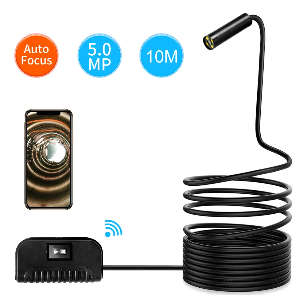 

Endoscope WIFI Multifunctional Ultra HD Auto Focus Endoscope inskam109A 5.0MP IP68 Industrial Home Endoscopes with 4 LEDs