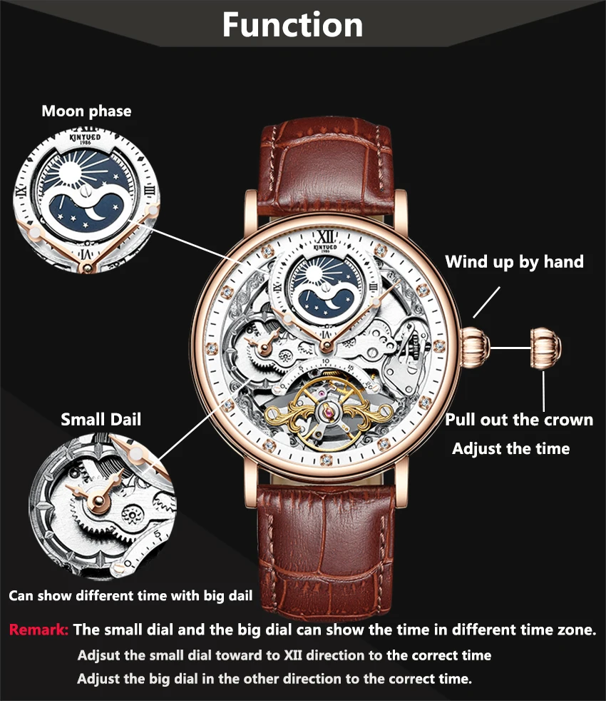 2022 Luxury Brand KINYUED Men's Watch Skeleton Automatic Mechanical Wristwatch Classic Casual Watch for Men Relogio Masculino