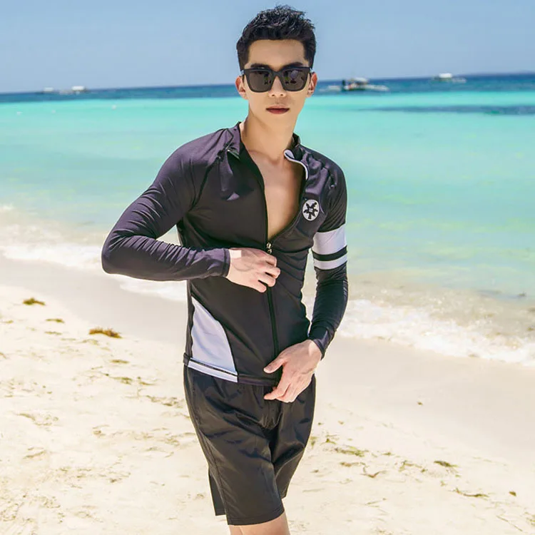 

South Korea Diving Suit Men And Women Split Type Long Sleeve Wetsuit Set Sun-resistant Swimsuit Quick-Dry Couples Jellyfish Serv