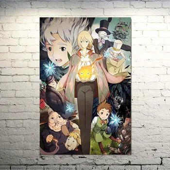

Nordic Picture Home Decor Canvas Howl No Ugoku Shiro Howl's Moving Castle Anime Manga Painting Wall Art Print Poster Living Room