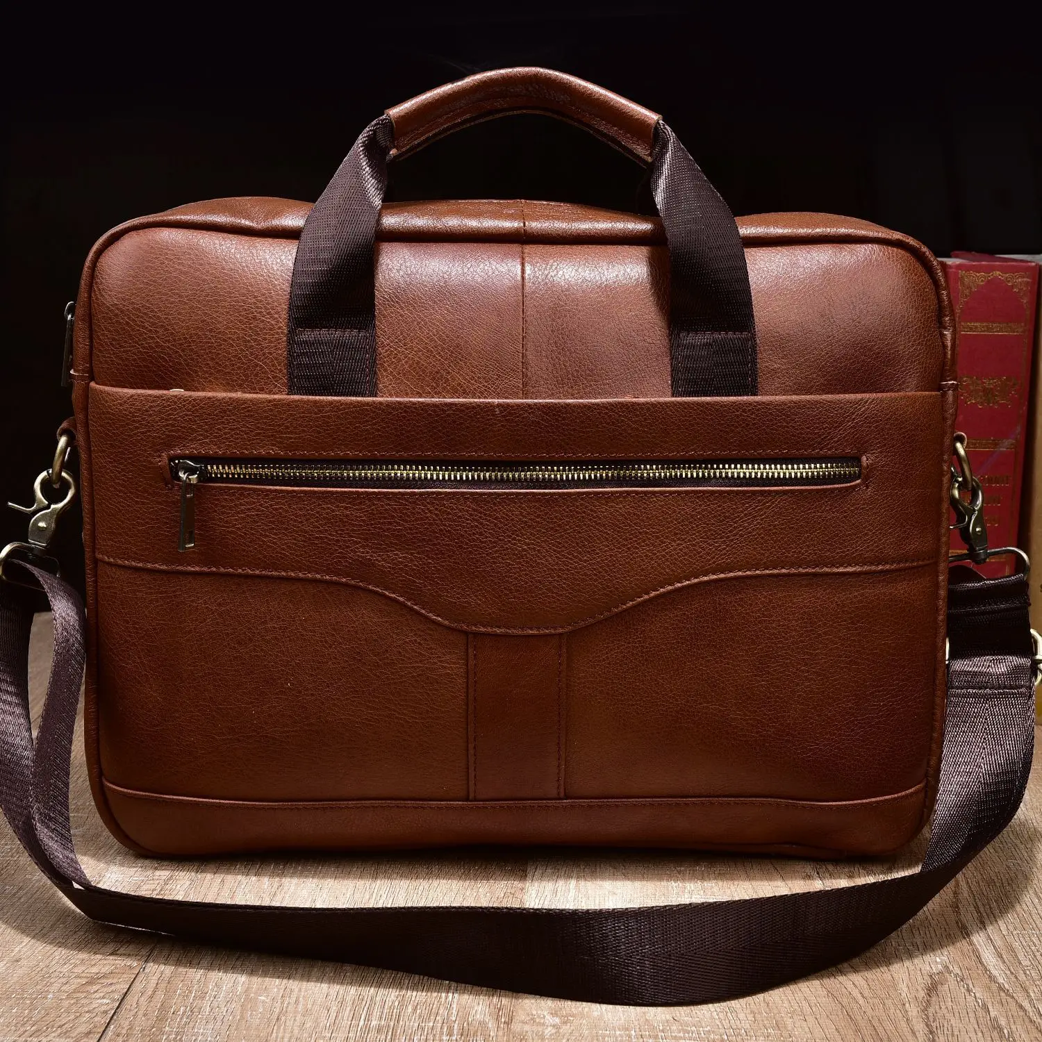

New Business Casual Men's Leather Briefcase Stylish Large Capacity Shoulder Shoulder Bag Cow Leather Multifunctional Laptop Bag