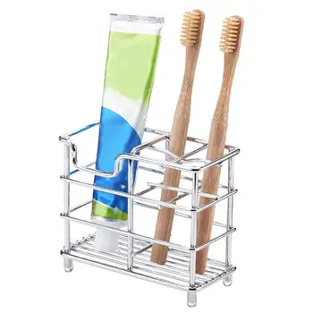 

Bathroom Storage Rack Simple Stainless Steel Lattice Toothbrush Holder Floor Type Home Washing Equipment Placement Rack 30E