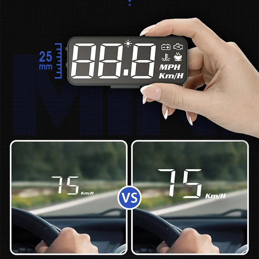 Car HUD OBD2 Head up Display Windshield Speed Projector Speedometer