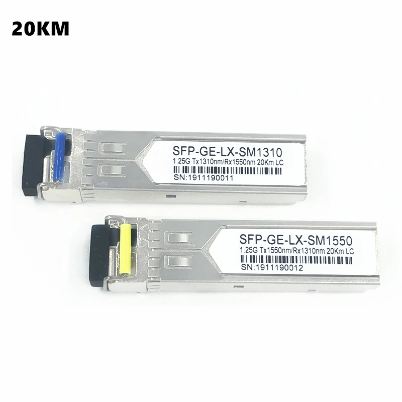 LC SFP волоконно-оптический модуль 1,25G LC 20/40/60/80/100 км 1310/1490/1550nm одиночный волоконный SFP оптический модульный приемопередатчик для ONU OLT