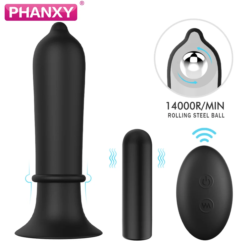 Анальная пробка PHANXY 3 в 1 анальная с беспроводным пультом дистанционного