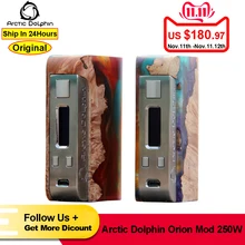 Оригинальная модель arctic dolphin Orion, 250 Вт, стабильная древесина, питание от двух аккумуляторов 18650, 250 Вт, электронная сигарета, vape, Поддержка питания, режим TC