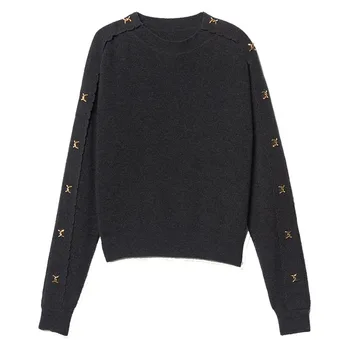 

Women Sweater 2019 Fall Winter New Sleeve Button Sweater