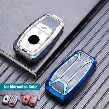 

TPU Soft Car Key Cover For Mercedes Benz A E S Class AMG 2019 2020 3 Buttons Smart Keychain Carbon Style Remote Protector Case