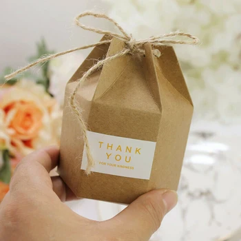 

50 Pcs Candy Chocolate Box Kraft Gift Bag Wedding Favor Boxes Party Supplies Handle Boxes Christmas Birthday Wedding Party Cand
