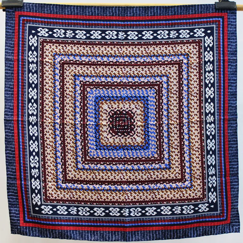 

KMS SPRING NEW Straw hat twill silk scarf small shawl 90*90cm/50G
