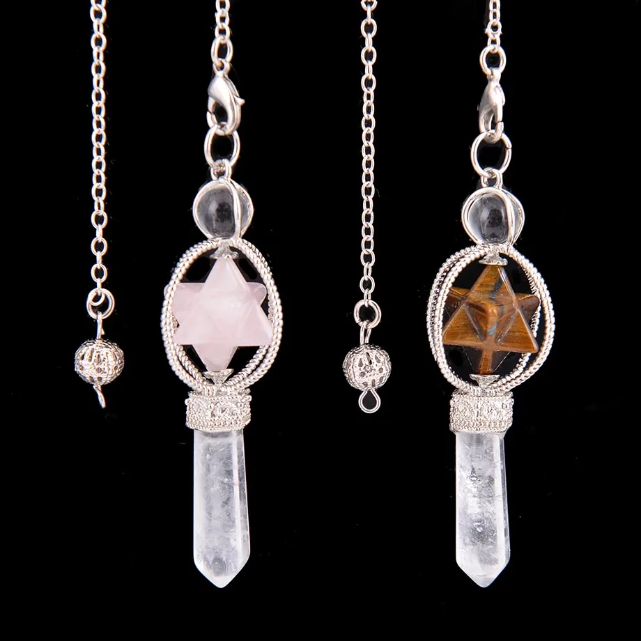 Merkaba дюбинг маятник натуральный камень несколько цветов Рейки Исцеление подвеска-Маятник для женщин мужчин ювелирные изделия D509-D513