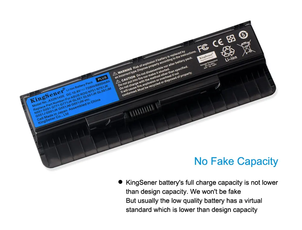  Kingsener A32N1405 Laptop Battery for ASUS ROG N551 N751 N751JK G551 G771 G771JK GL551 GL551JK GL55