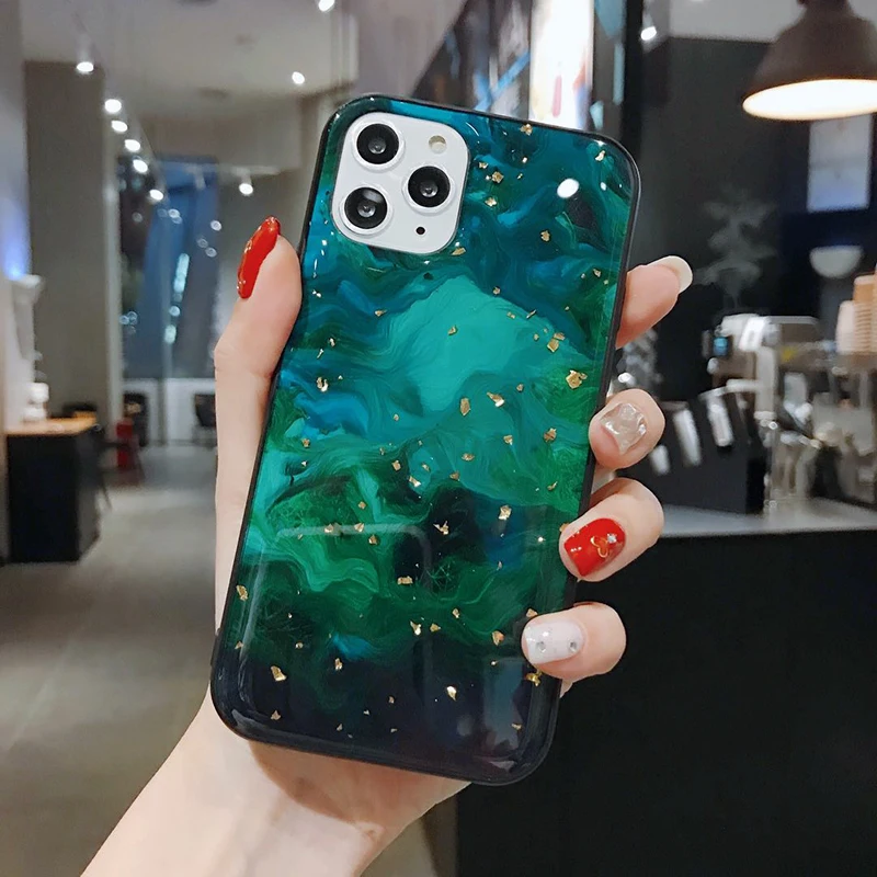 Блестящий Мраморный чехол для iPhone 11 Pro X XS XR XSMax 6 6S 7 8 Plus SE2020 11ProMAX окрашенный