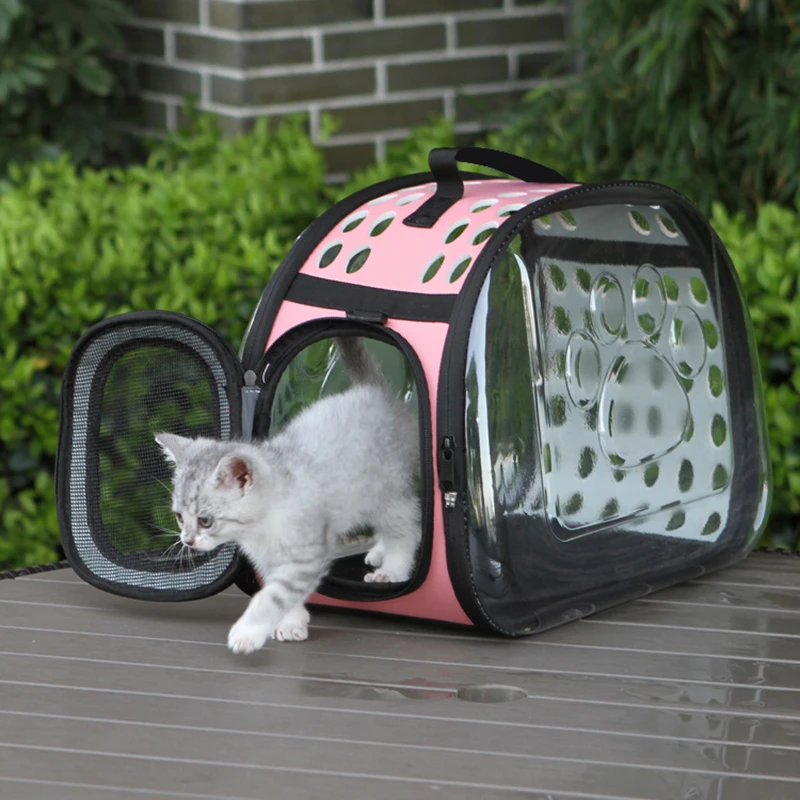 Pet Backpack Window Cage For Cats Travel Travel Bag Animal Transport Transparent Backpack Katten Mochila Pequeña - Cat Carriers & - AliExpress