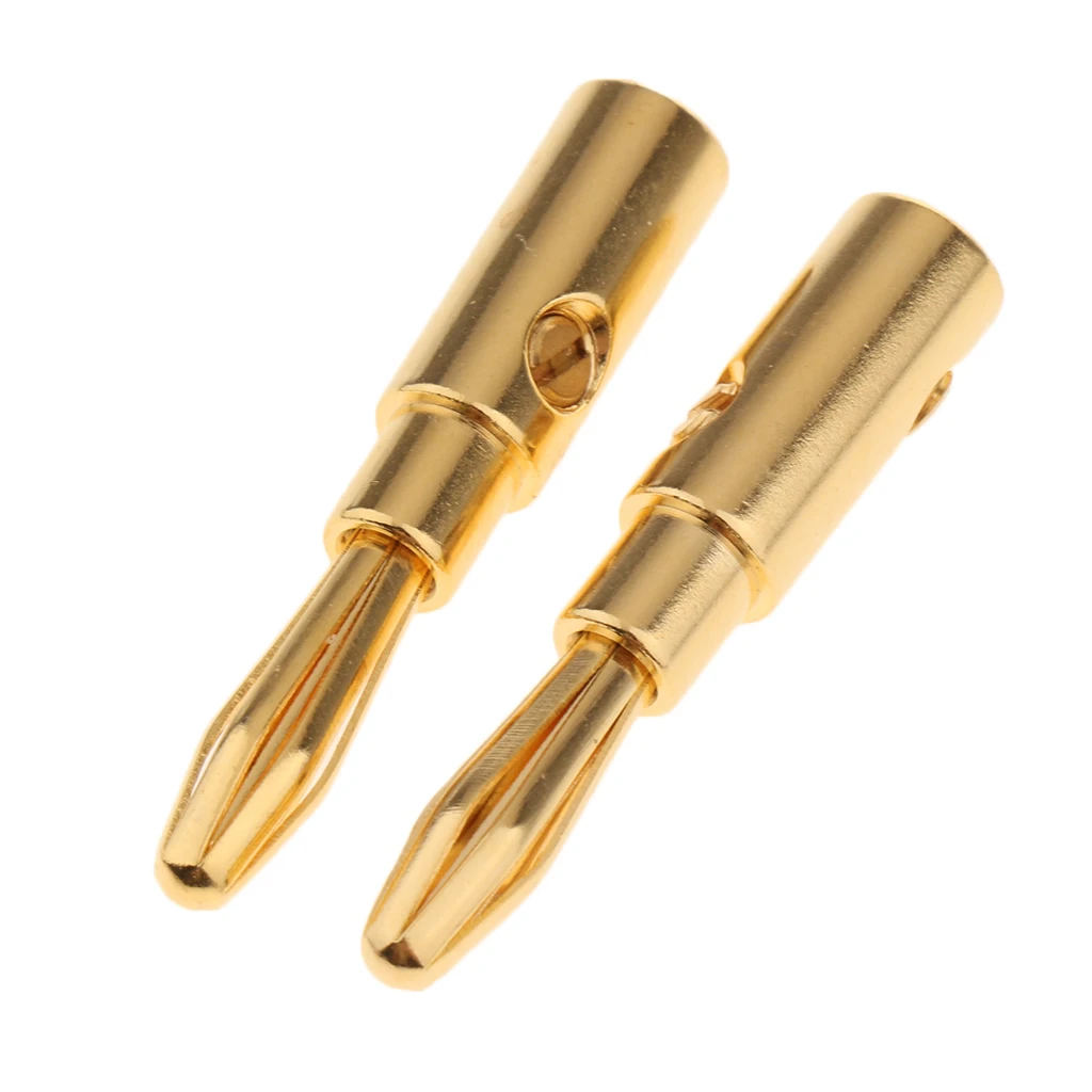 2x Banana Plugs, Speaker Wire Connectors 4mm Open Screw Jack Plugs Adapter