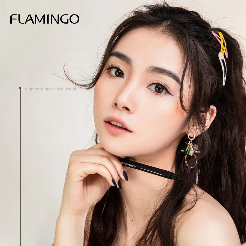 Flamingo Long Lasting Eye Liner Pencil Sweatproof Waterproof Black Color Eyeliner Cosmetic Makeup Liquid Gift for Women 12432 Flamingo Long Lasting Eye Liner Pencil Sweatproof Waterproof Black Color Eyeliner Cosmetic Makeup Liquid Gift for Women 12432