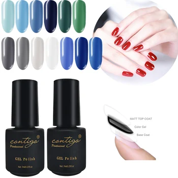 

Contigo Soak off 7ml UV Varnish Hybrid Blue Sky Series Permanent Enamel Nail Art Gel Nail Polish HighQuality Gellac for Manicure