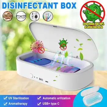 

UV Phone Sterilizer Box USB Type C Jewelry Watch Mobile Phone Cleaner Ultraviolet Sterilization Disinfection Aromatherapy Box