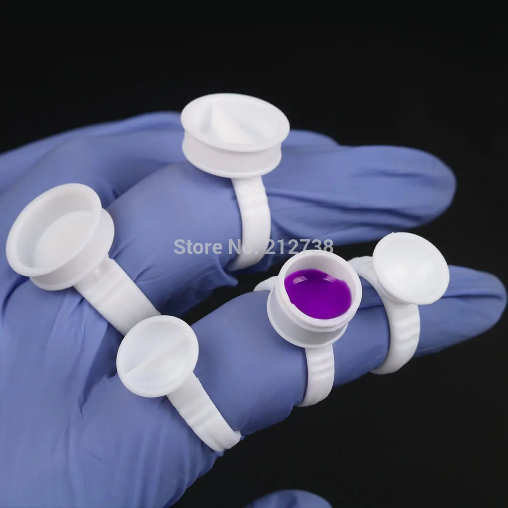 100 шт. одноразовые кольца для перманентного макияжа|tattoo pigment holder|pigment holderpermanent makeup