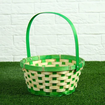 

Wicker basket, bamboo, 21x21x10 / 24 cm, green 2054239