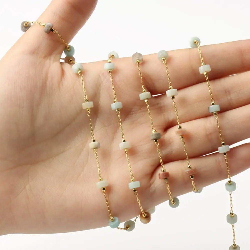 1 Meter Handmade Gold Wire Turquoises 