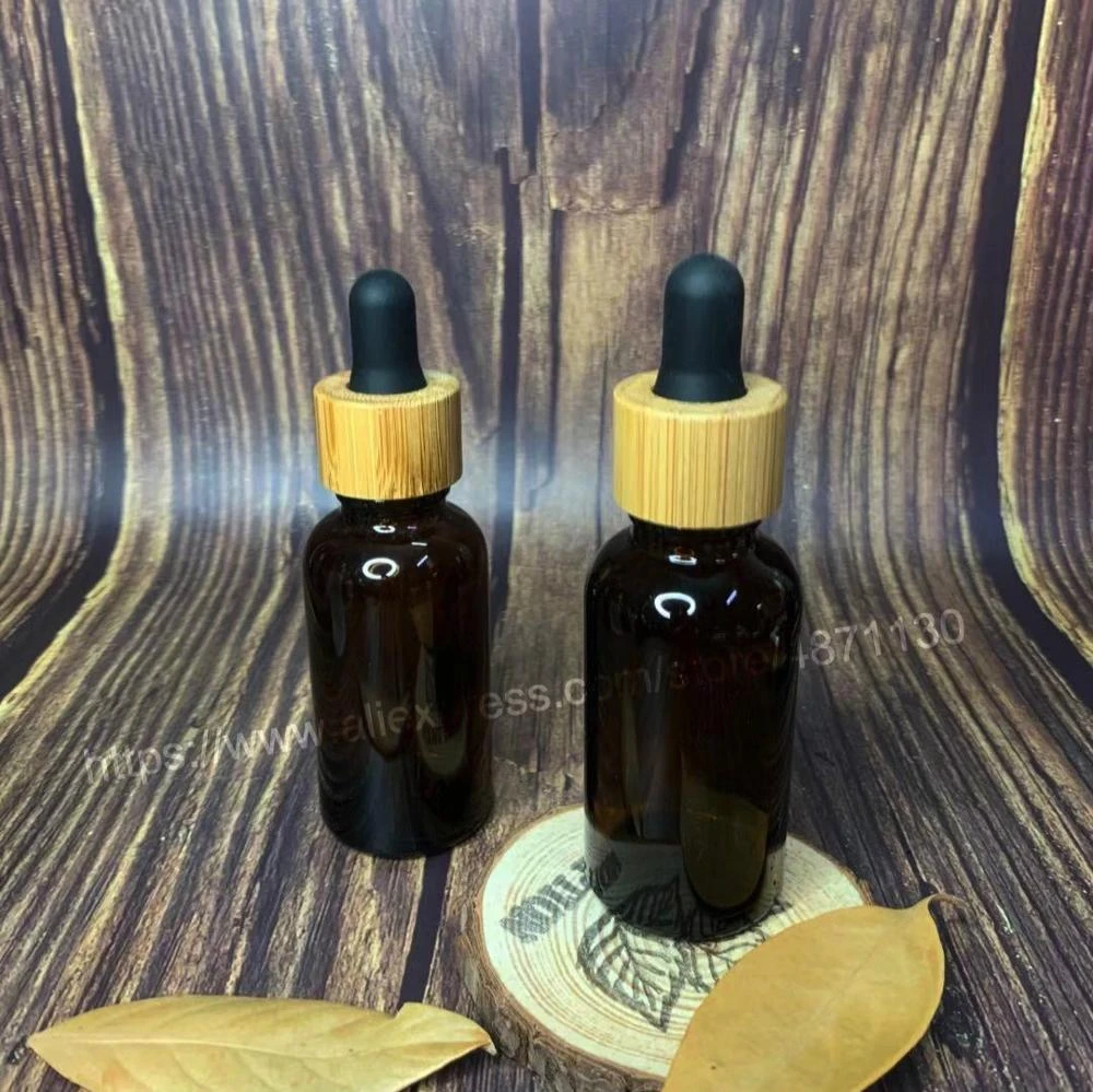 Download 600p C S 50ml Amber Glass Dropper Bottle With Bamboo Cap Wood Lid Cosmetic Pipette Essential Oil Packaging Container 5 30 50ml Refillable Bottles Aliexpress
