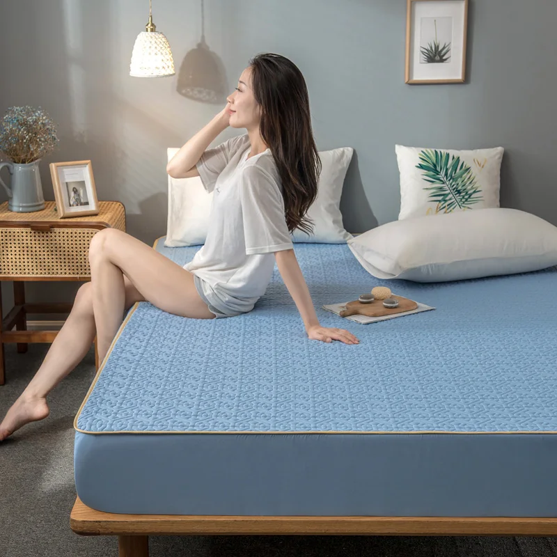 

New Style Fitted Sheets for Beds Solid Soft Warm 100% PolyesterÂ Elastic Fitted Sheet Quilt Cover Suitable For Queen Size