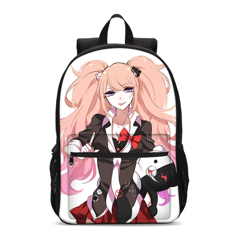 Розовый Аниме Черный рюкзак для подростков для мальчиков Danganronpa Monokuma школьные сумки рюкзак для ноутбука Детский рюкзак дорожная сумка - Цвет: Розовый