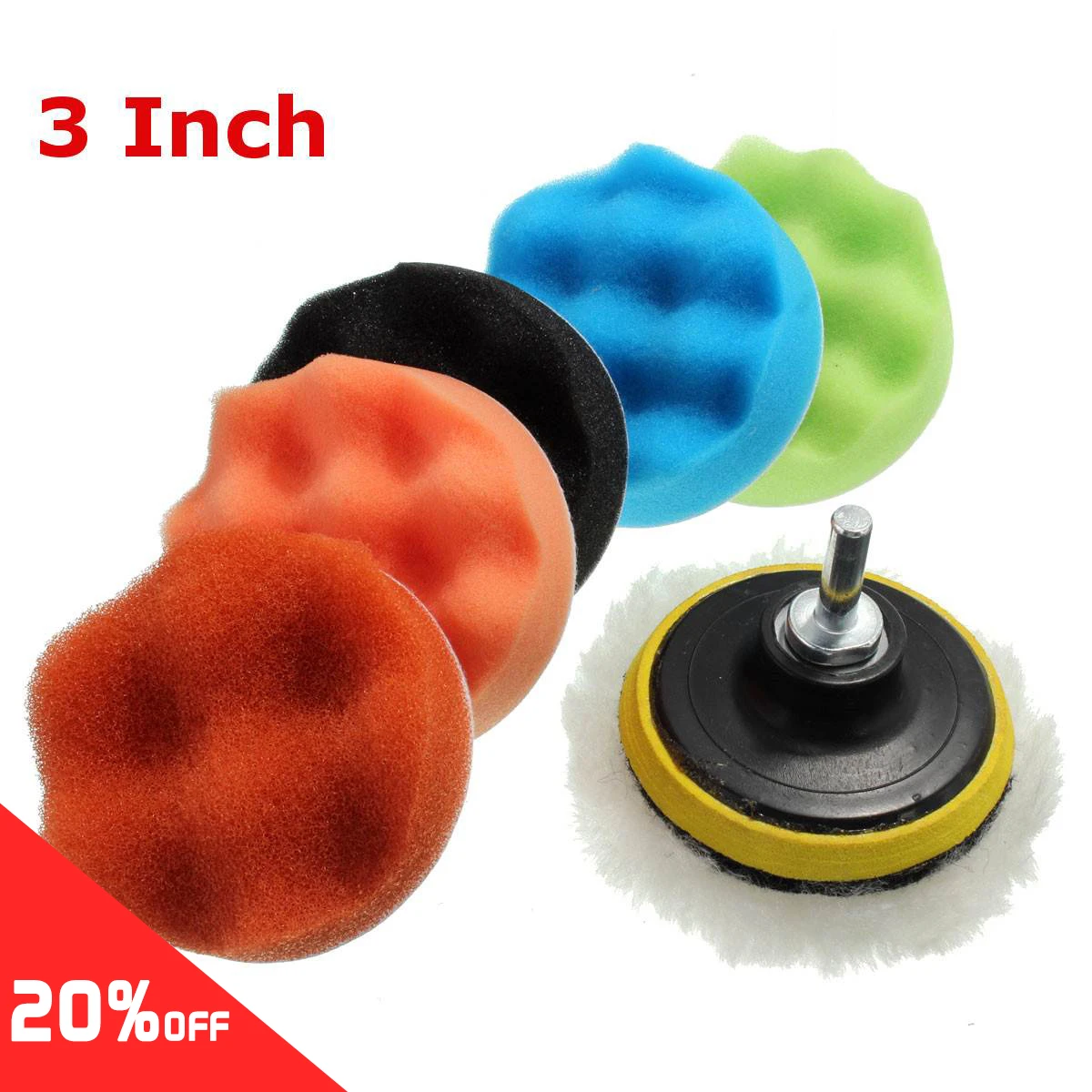 For Car Polisher Compound Polishing 7x 3''5''6''7''Buffing Sponge Polishing Pad Hand Tool Kit Diamond Polishing Pads