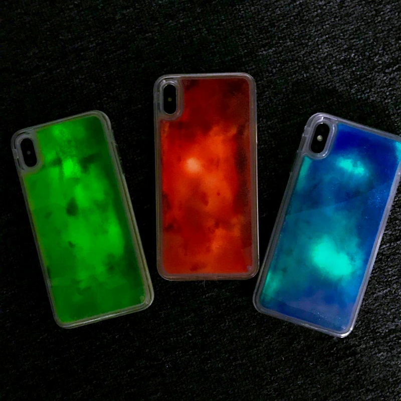 

Free shipping For Iphone 11 Pro Max Luminous Case for IPhone Xs Max Phone Case 6 7 8 Plus Liquid Quicksan Case Xr X 6s plus Case