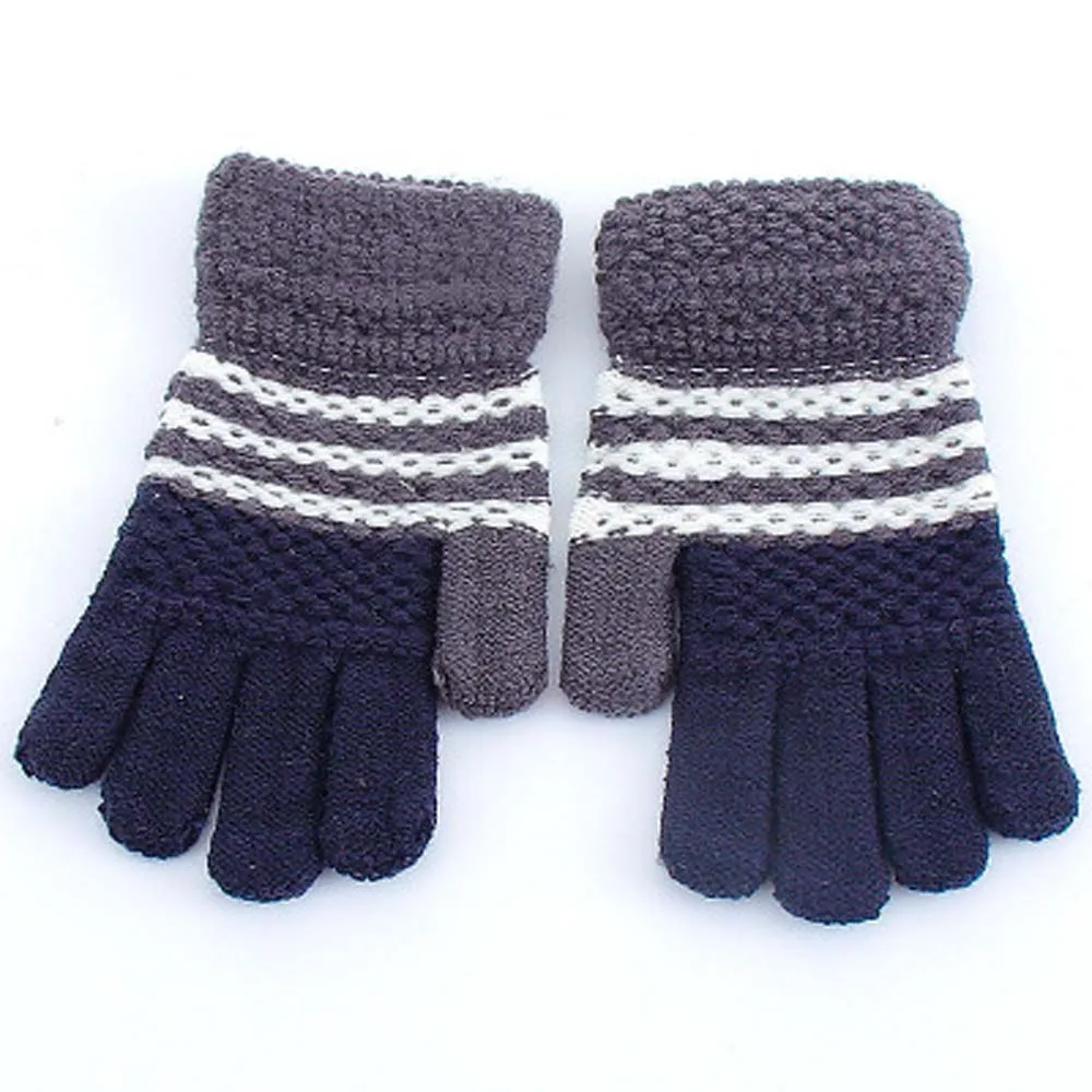 5 Winter Warm Gloves Children Knitted Stretch Mittens Kids Girls Boys Gloves Full Finger Gloves Multicolor Thick Gloves - Цвет: 5