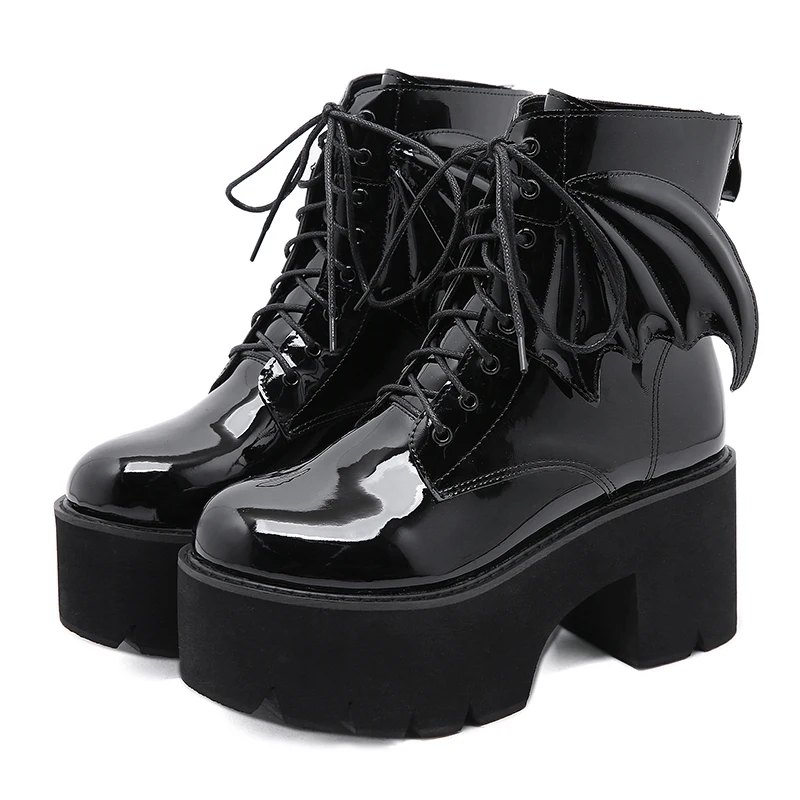 Shoes Womens Shoes Boots Work & Combat Boots Platform Bat Wing Gothic Boots 