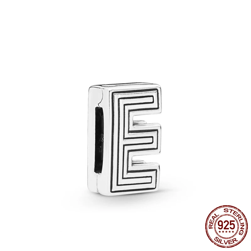 

2019 New Arrival 100% 925 Sterling Silver Beads,Reflexion Letter E Clip Charms fit Original Pandora Bracelets Women DIY Jewelr
