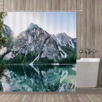 

Lake House Decoration Series, Decorative Landscape Natural Landscape Mountain And Lake Tree Grass And Water Reflection,